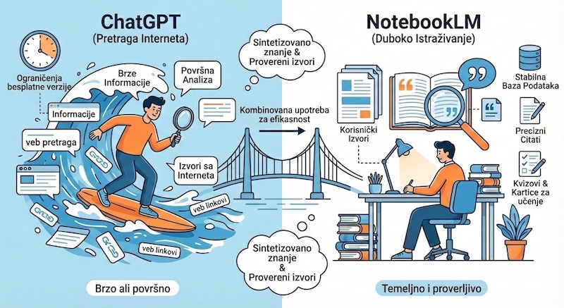 Zašto NotebookLM pobeđuje ChatGPT u dubinskom radu