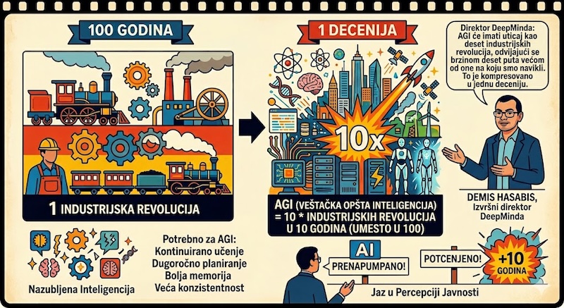 Direktor DeepMinda: AGI će imati uticaj kao deset industrijskih revolucija kompresovanih u jednu deceniju